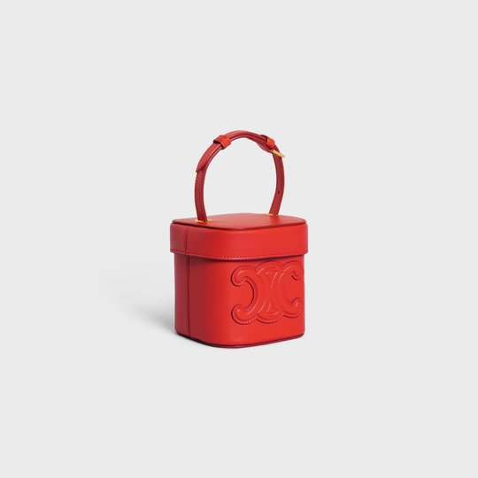 Bright Red Small Box Cuir Triomphe In Smooth Calfskin - Leather Women's Handbag - Bagsfits