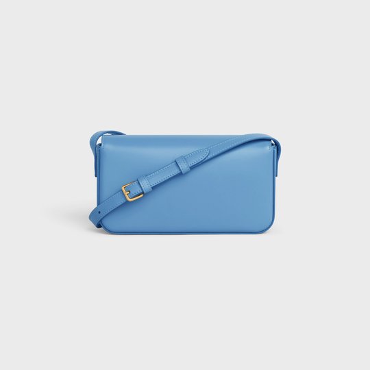 Azure Triomphe Shoulder Bag In Shiny Calfskin - Leather Women's Handbag - Bagsfits