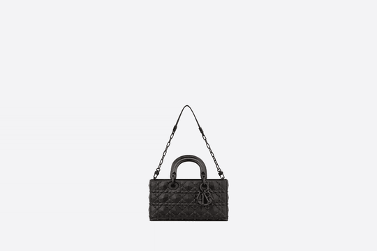 Black Cannage Calfskin With Diamond Motif - Leather Women's Handbag - Bagsfits
