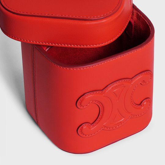 Bright Red Small Box Cuir Triomphe In Smooth Calfskin - Leather Women's Handbag - Bagsfits