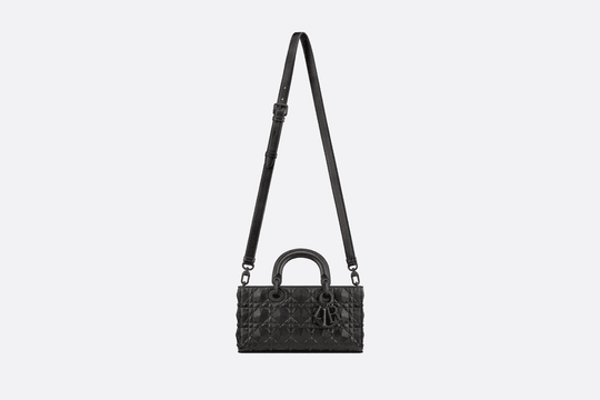 Black Cannage Calfskin With Diamond Motif - Leather Women's Handbag - Bagsfits