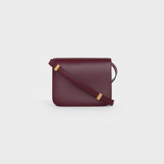 Burgundy Teen Classic Bag In Box Calfskin - Leather Women's Handbag - Bagsfits