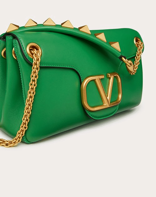 Stud Sign Nappa Shoulder Bag - Leather Women's Handbag - Bagsfits