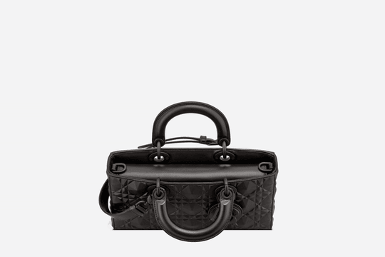 Black Cannage Calfskin With Diamond Motif - Leather Women's Handbag - Bagsfits