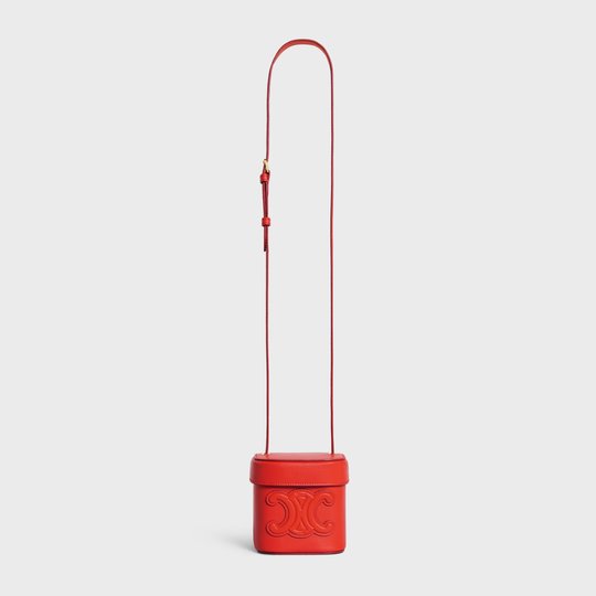 Bright Red Small Box Cuir Triomphe In Smooth Calfskin - Leather Women's Handbag - Bagsfits