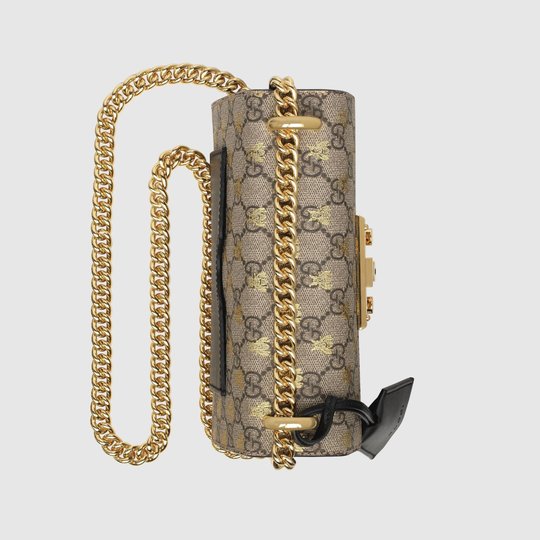 Padlock Small GG Bees Shoulder Bag - Leather Women's Handbag
