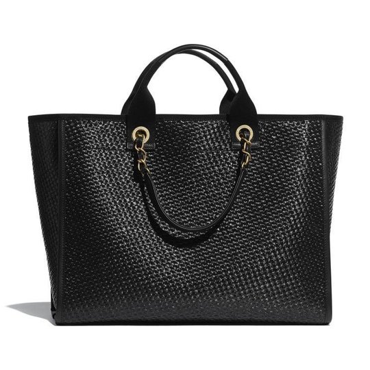 Black Straw Large Shopping Bag - Leather's Women Shoulder Bag