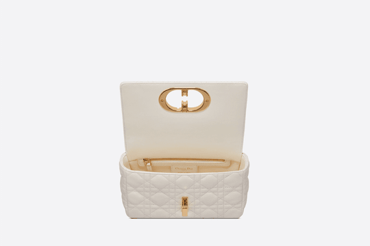 Ivory Supple Cannage Calfskin Small Caro Bag - Women’s Leather Bag