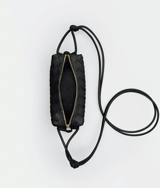 Black Loop Leather Bag - Leather Women's Handbag - Bagsfits