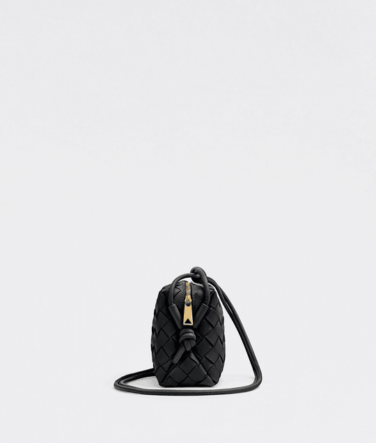 Black Loop Leather Bag - Leather Women's Handbag - Bagsfits