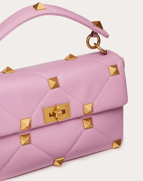 Large Roman Stud The Shoulder Bag In Nappa With Chain - Leather Women's Handbag - Bagsfits