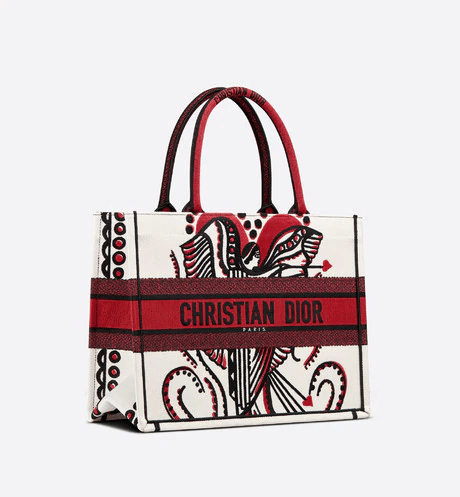Latte Multicolor Cupidon Medium Book Tote Bag - Leather Women's Handbag - Bagsfits