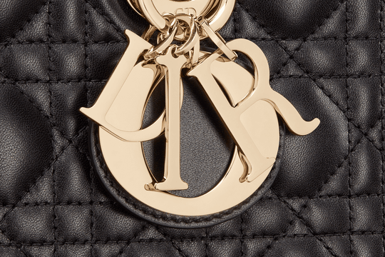 Black Cannage Lambskin Lady D-Joy Bag - Leather Women's Handbag - Bagsfits