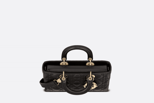 Black Cannage Lambskin Lady D-Joy Bag - Leather Women's Handbag - Bagsfits
