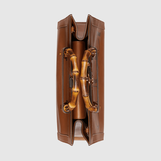 Brown Diana Small Top Handle Bag - Leather Women's Handbag - Bagsfits