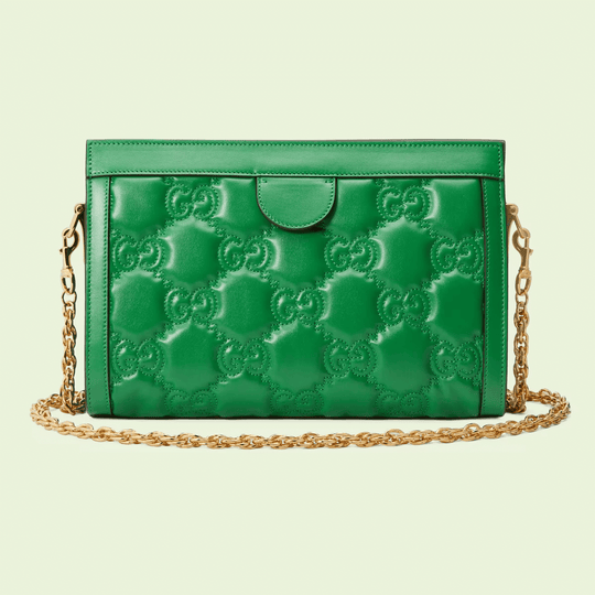 Bright Green GG Matelassé Leather Shoulder Bag - Leather Women's Handbag - Bagsfits