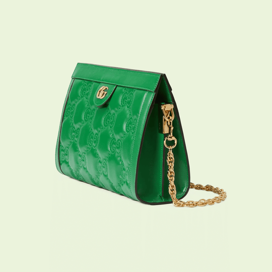 Bright Green GG Matelassé Leather Shoulder Bag - Leather Women's Handbag - Bagsfits