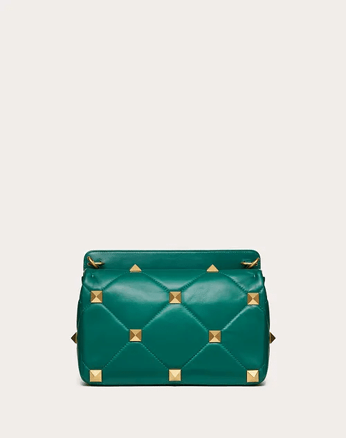 Large Roman Stud The Shoulder Bag In Nappa With Chain - Leather Women's Handbag - Bagsfits