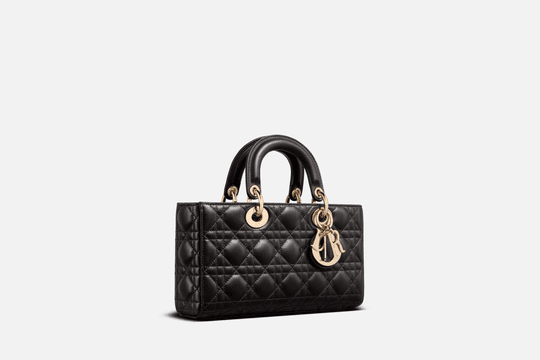 Black Cannage Lambskin Lady D-Joy Bag - Leather Women's Handbag - Bagsfits