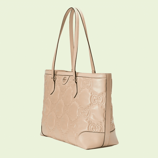 Beige GG Matelassé Leather Medium Tote Bag - Leather Women's Handbag - Bagsfits