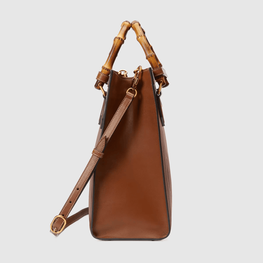 Brown Diana Small Top Handle Bag - Leather Women's Handbag - Bagsfits
