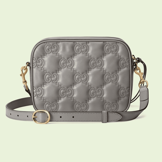 Dusty Grey GG Matelassé Leather Shoulder Bag - Leather Women's Handbag - Bagsfits