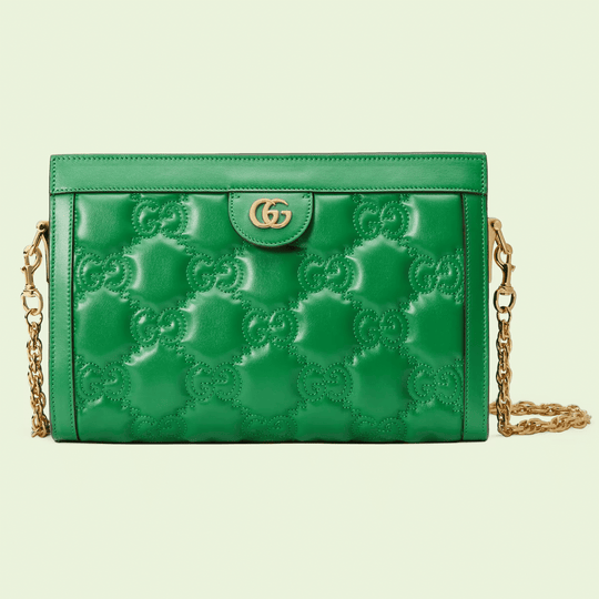 Bright Green GG Matelassé Leather Shoulder Bag - Leather Women's Handbag - Bagsfits