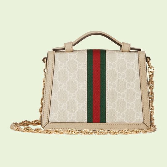 Beige & White Ophidia GG Mini Shoulder Bag - Leather Women's Handbag - Bagsfits