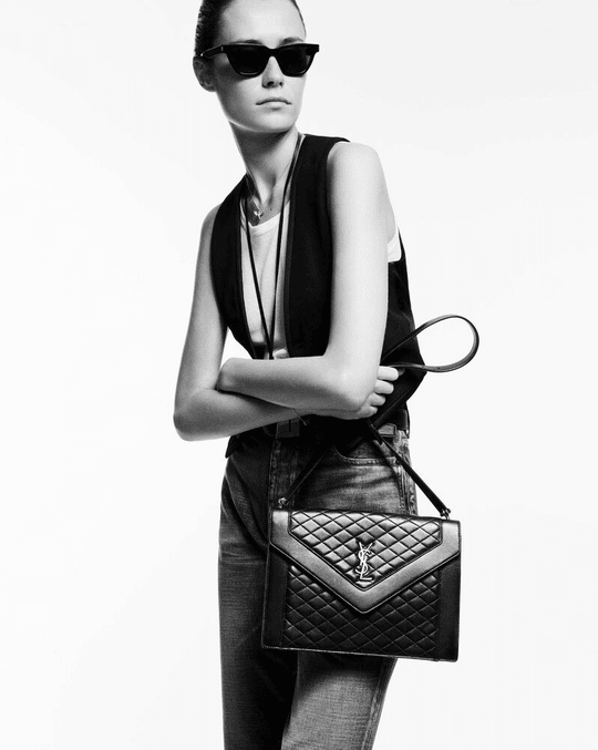 Gaby Satchel In Quilted Lambskin Leather Bag - Leather Women's Handbag - Bagsfits