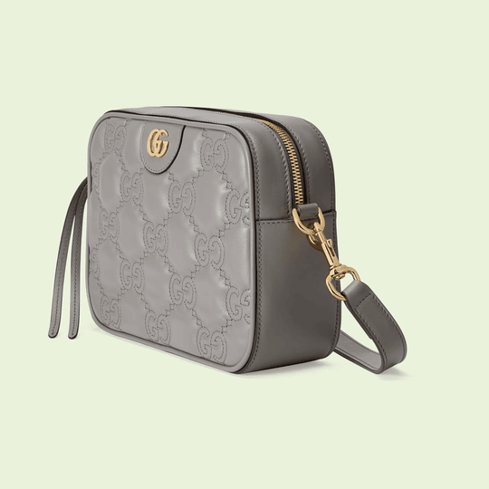 Dusty Grey GG Matelassé Leather Shoulder Bag - Leather Women's Handbag - Bagsfits