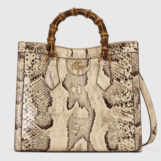 Natural Diana Small Python Tote Bag - Leather Women's Handbag - Bagsfits