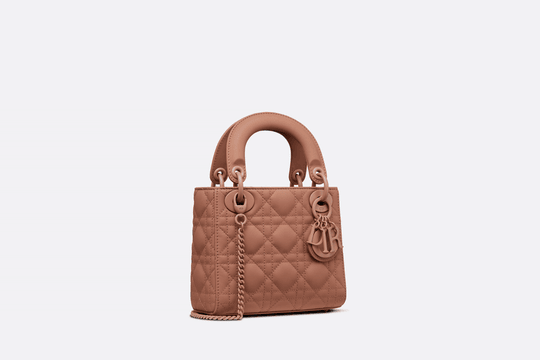 Blush Ultramatte Cannage Calfskin Mini Lady Bag - Leather Women's Handbag - Bagsfits