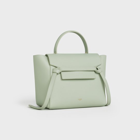 Vert D'eau Micro Belt Bag In Grained Calfskin - Leather Women's Handbag - Bagsfits