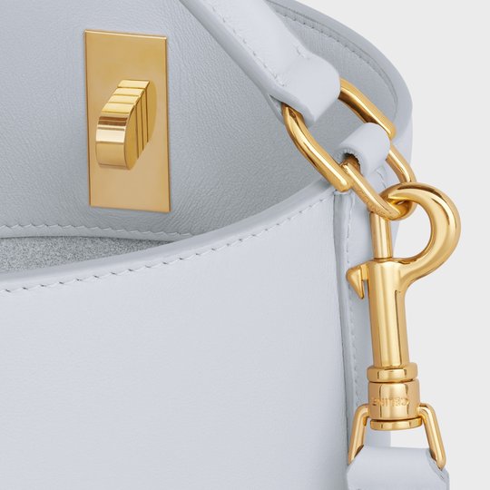 Light Grey Teen Bucket 16 In Smooth Calfskin - Leather Women's Handbag - Bagsfits