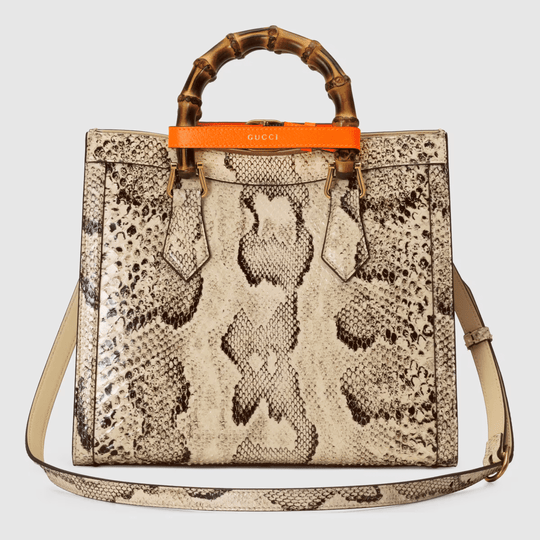 Natural Diana Small Python Tote Bag - Leather Women's Handbag - Bagsfits