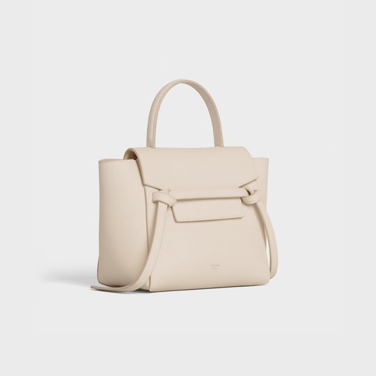 Ivory Nano Belt Bag In Grained Calfskin - Leather Women's Handbag - Bagsfits