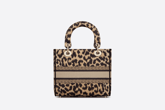 Beige Multicolor Mizza Embroidery Medium Lady D-Lite Bag - Women’s Leather Bag