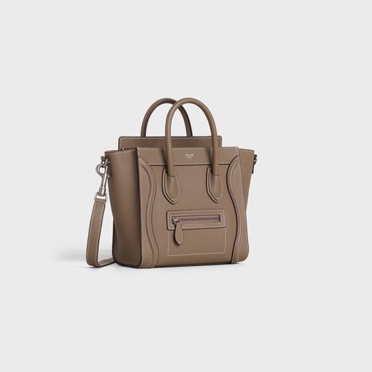 Souris Nano Luggage Bag In Drummed Calfskin - Leather Women's Handbag - Bagsfits