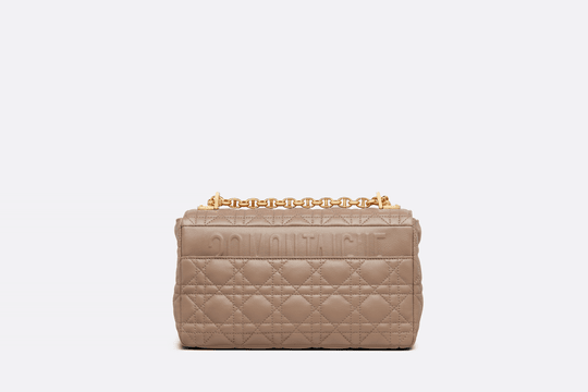 Warm Taupe Supple Cannage Calfskin Medium Caro Bag - Leather Women's Handbag - Bagsfits
