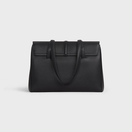 Black Medium Soft 16 Bag In Supple Rained Calfskin - Leather Women's Handbag - Bagsfits
