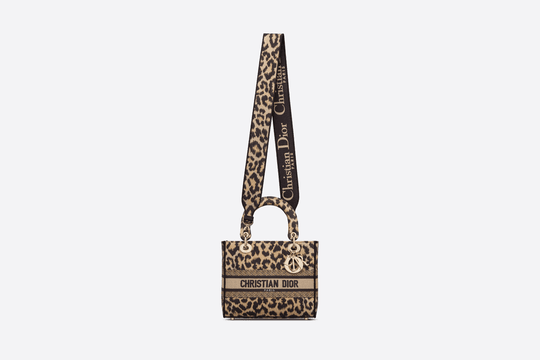 Beige Multicolor Mizza Embroidery Medium Lady D-Lite Bag - Women’s Leather Bag
