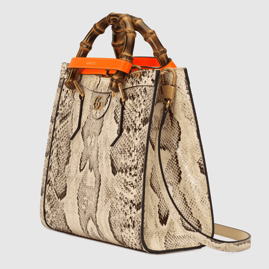 Natural Diana Small Python Tote Bag - Leather Women's Handbag - Bagsfits