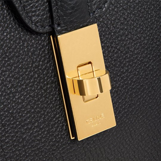 Black Medium Soft 16 Bag In Supple Rained Calfskin - Leather Women's Handbag - Bagsfits
