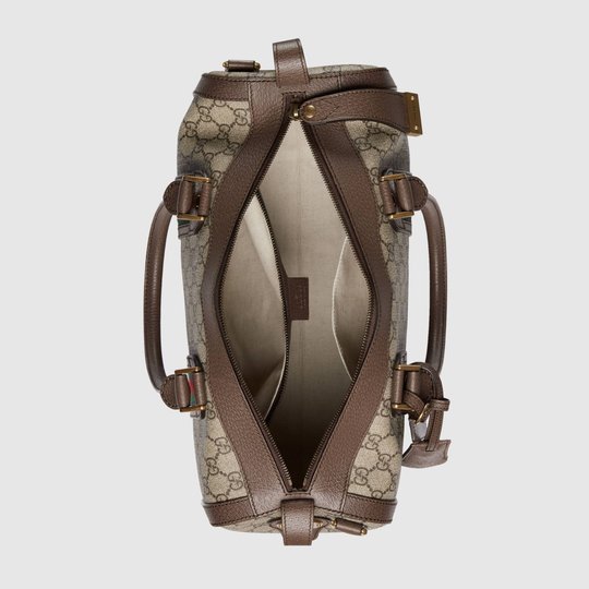 GG Small Duffle Bag With Web - Leather Men's Handbag