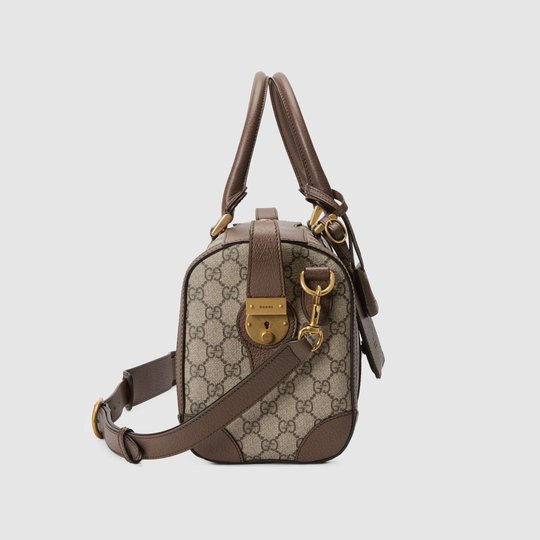 GG Small Duffle Bag With Web - Leather Men's Handbag