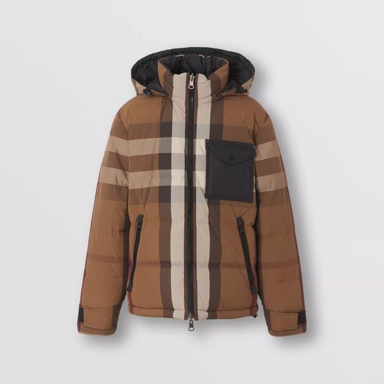 Reversible Check Nylon Puffer Jacket - Leather Men's Clothes - Bagsfits