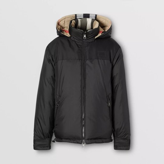 Reversible Check Nylon Puffer Jacket - Leather Men's Clothes - Bagsfits