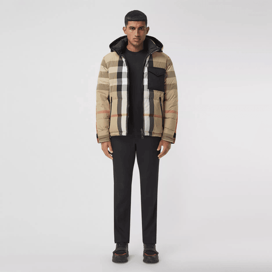 Reversible Check Nylon Puffer Jacket - Leather Men's Clothes - Bagsfits