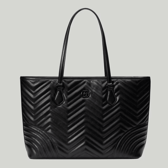 Black GG Marmont Large Tote Bag - Leather Women's Handbag - Bagsfits