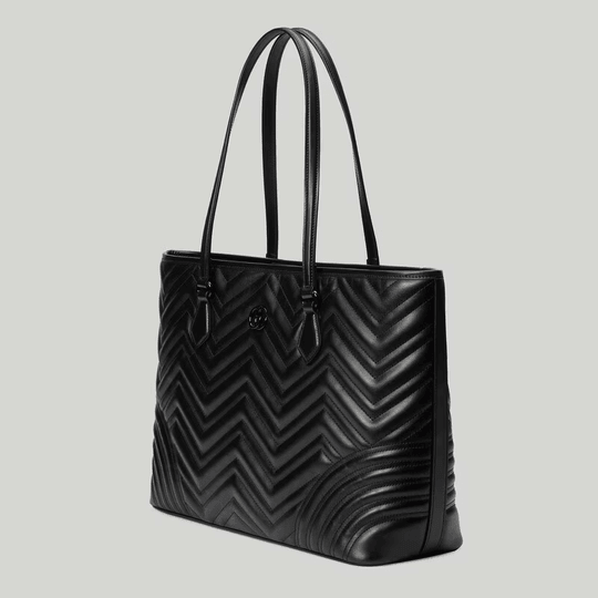 Black GG Marmont Large Tote Bag - Leather Women's Handbag - Bagsfits